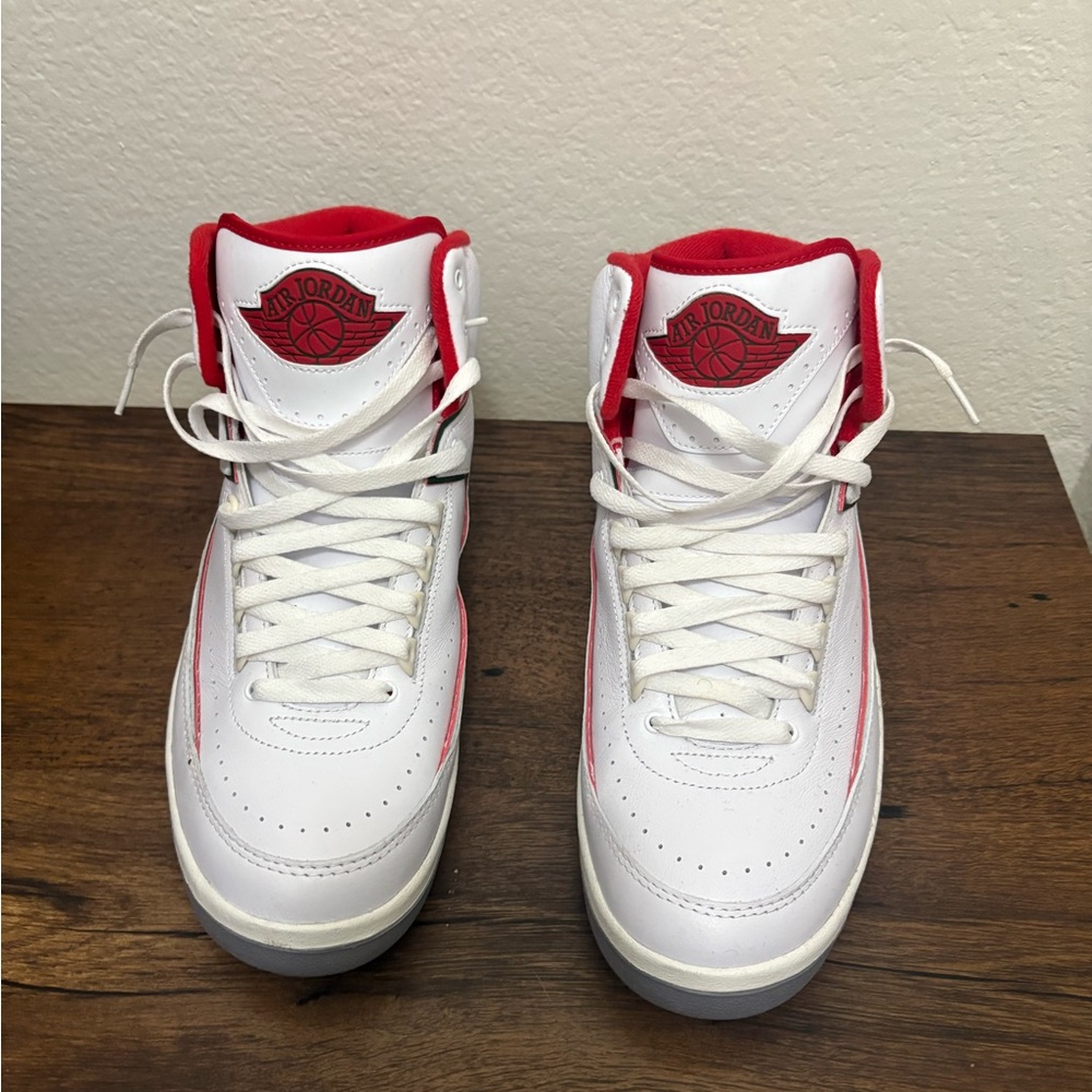 Jordan White and Red Sneakers